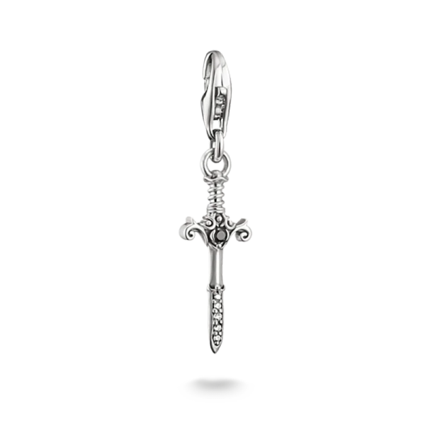 Svärd True Romance Berlock i återvunnet 925 silver med svärtad finish