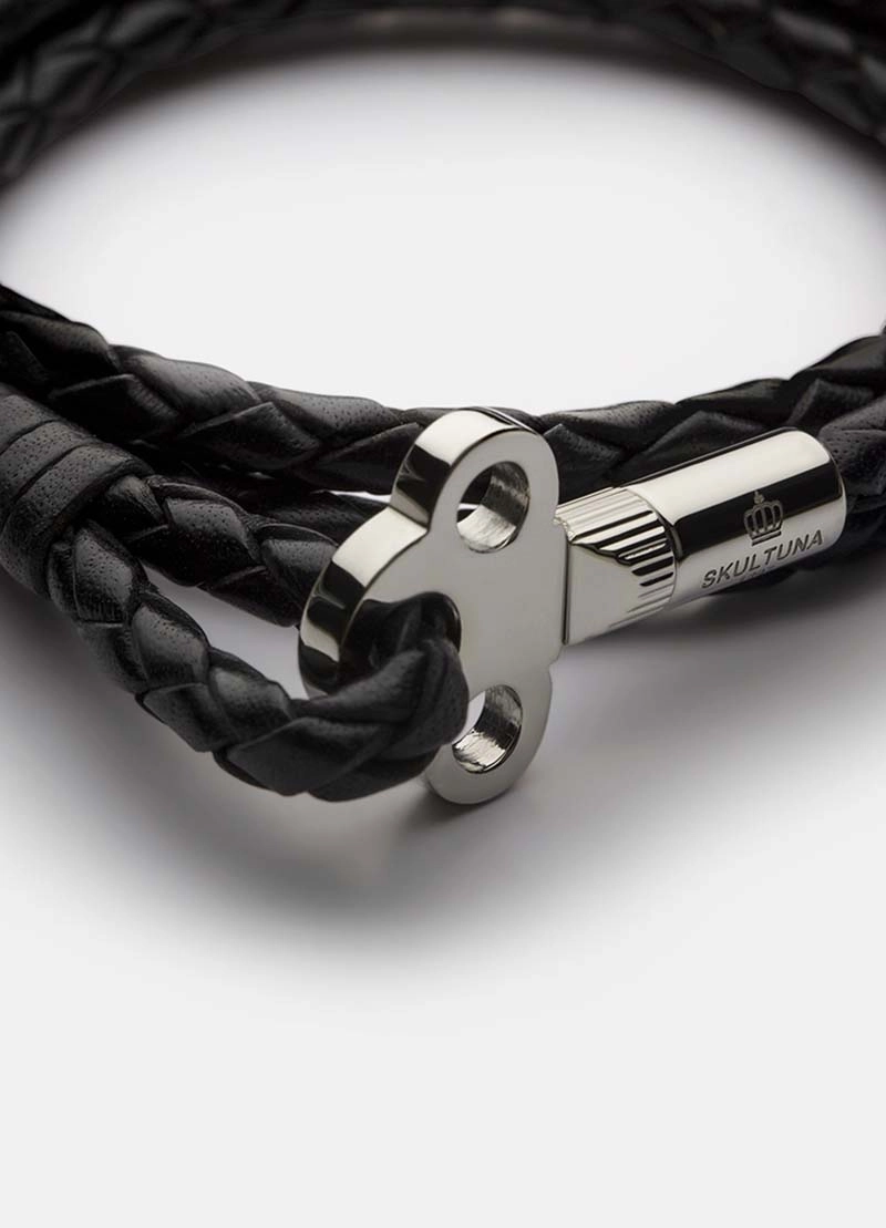 The Key Leather Bracelet Silver - Black - Skultuna - Snabb frakt & paketinslagning - Nordicspectra.se