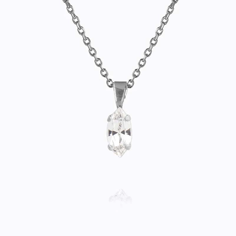 Caroline Svedbom – Petite Navette Necklace Rhodium Crystal