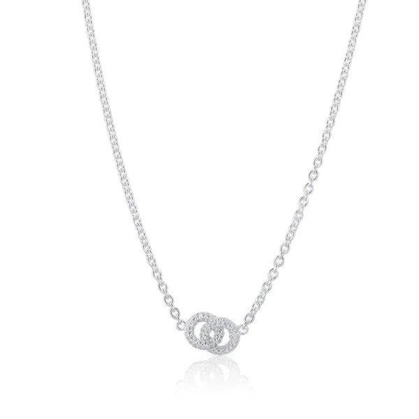 Carolina Gynningin suunnittelema Knot Sparkling Mini Necklace hopea ja kuutiometrinen zirkonia
