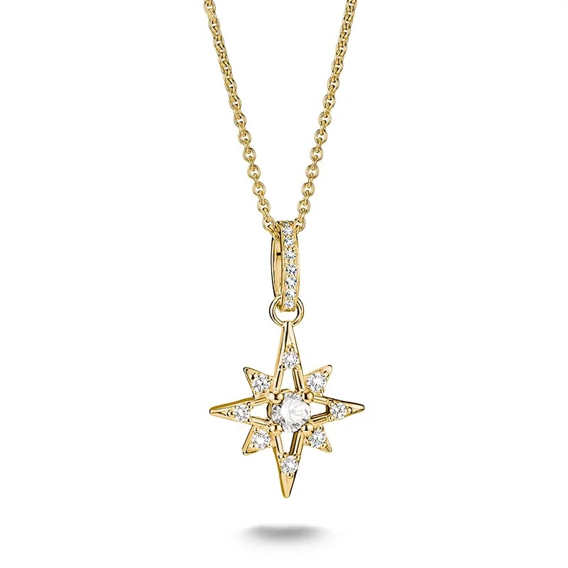 Thomas Sabo - Glittrande Stjärna Halsband Guld