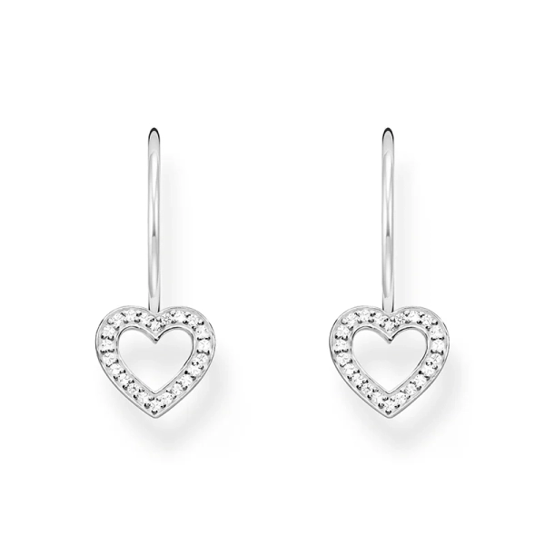 Ohrhänger in Herzform mit weißen Steinen Silber - Thomas Sabo - Nordic Spectra