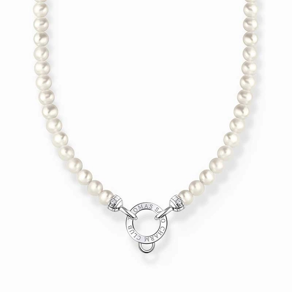 Charm-Kette mit weißen Perlen Silber von Thomas Sabo, Schneller Versand - Nordicspectra.de