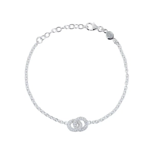 Carolina Gynningin suunnittelema Knot Sparkling Mini Rannekoru hopea ja kuutiometrinen zirkonia