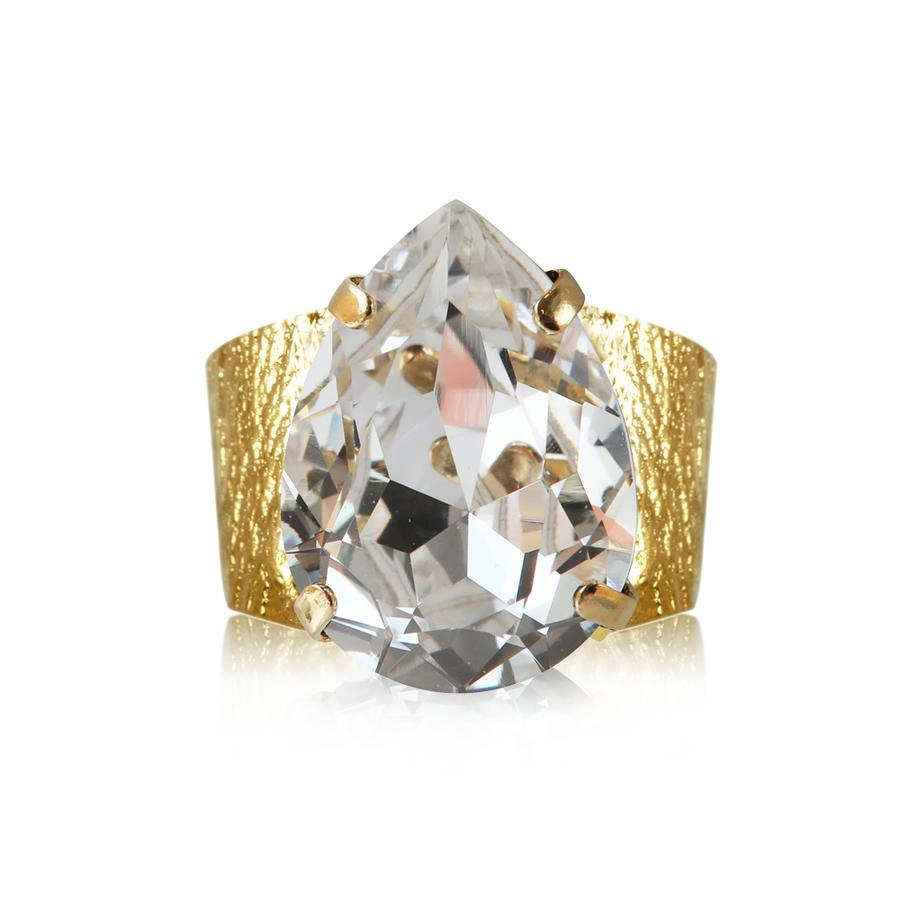 Caroline Svedbom – Classic Drop Ring Gold Crystal
