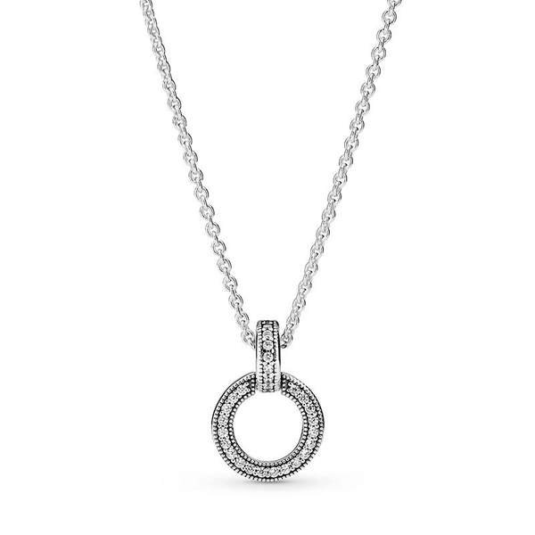 Hängsmycke med Dubbel Cirkel & Halsband - PANDORA - Snabb frakt & paketinslagning - Nordicspectra.se
