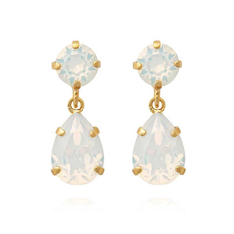Caroline Svedbom - Mini Drop Earrings Gold White Opal
