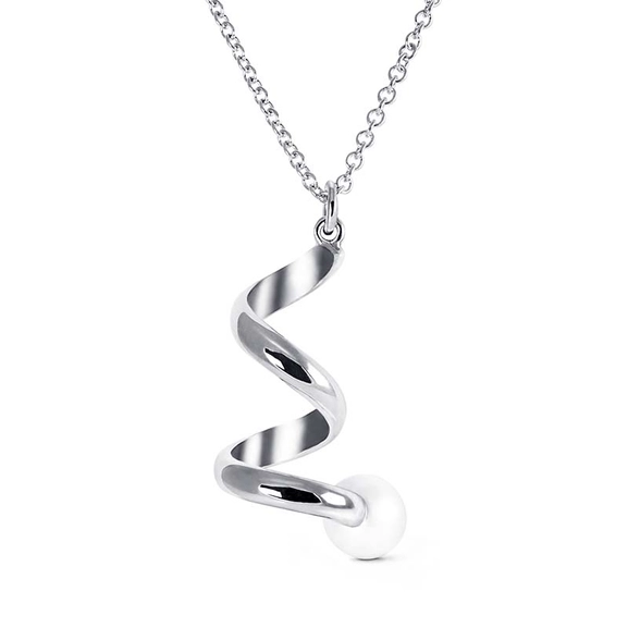 Spin On Necklace Large Silver & Pearl von Nordic Spectra, Schneller Versand - Nordicspectra.de