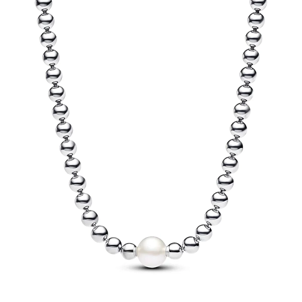 Behandelte Süßwasserzuchtperle & Kugeln Collier-Halskette - PANDORA - Nordic Spectra