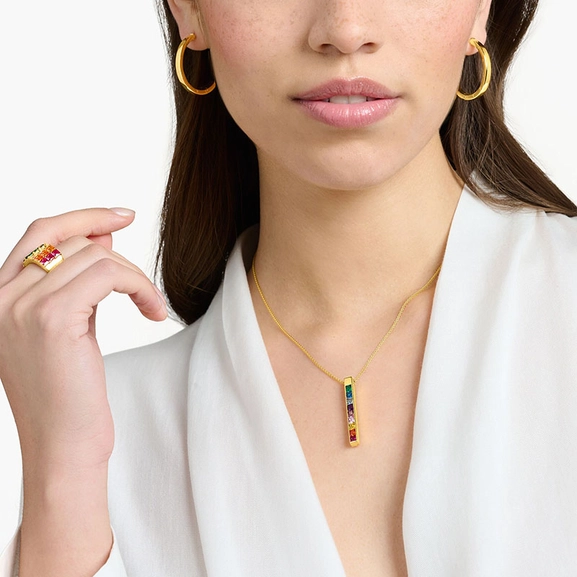 Necklace Colourful Stones Gold Long - Thomas Sabo - Suuri valikoima & ilmainen lahjapaketointi - Nordicspectra.fi