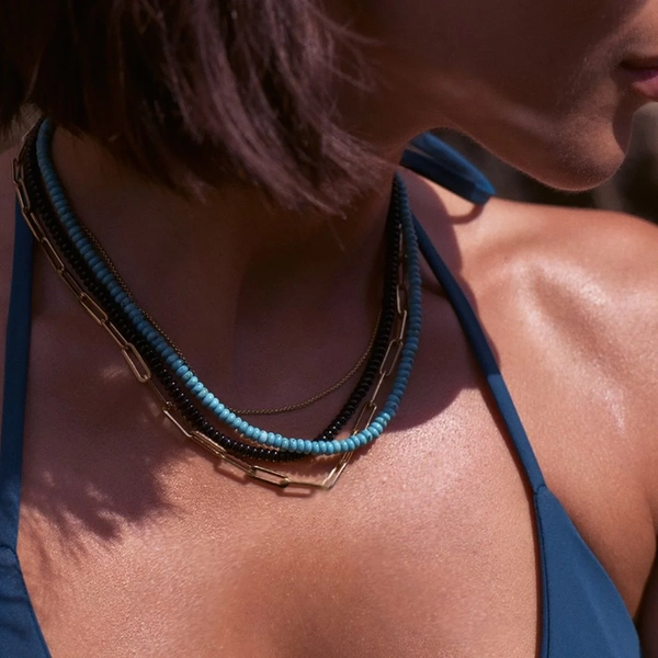 Summer Beads Necklace Turquoise Gold - Edblad - Snabb frakt & paketinslagning - Nordic Spectra