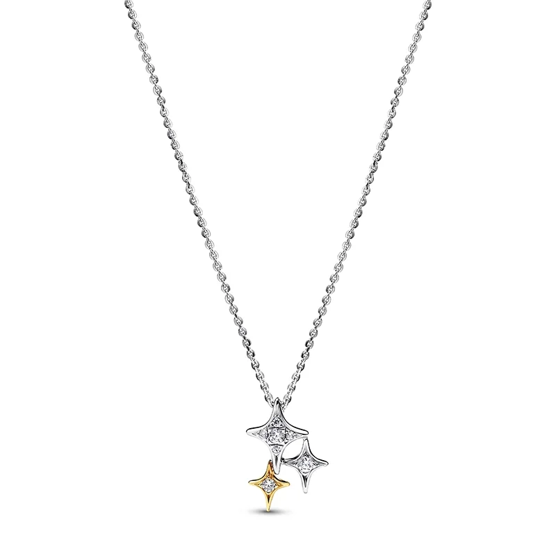 PANDORA - Tripla Stjänor Halsband Silver & Guld