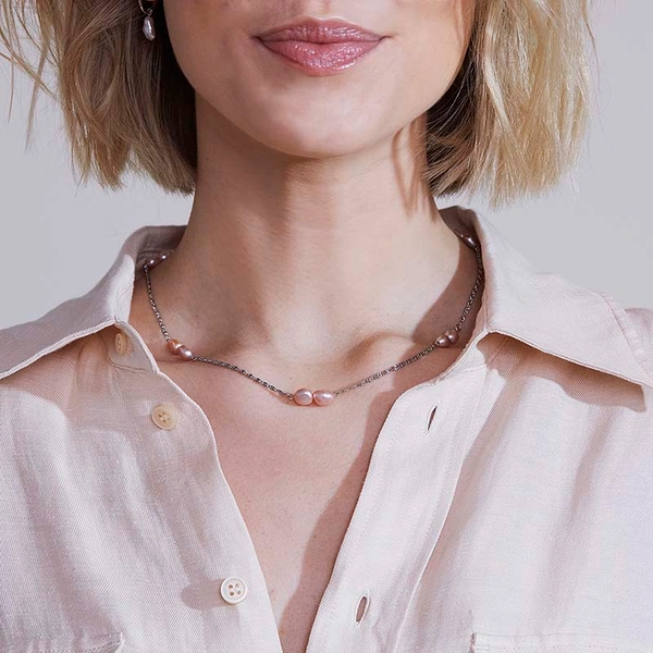 Lucy Necklace Multi Pink Steel - Edblad - Snabb frakt & paketinslagning - Nordic Spectra