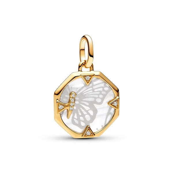 Pandora ME Perlmuttfarbener Schmetterling Medaillon-Charm - PANDORA - Nordic Spectra