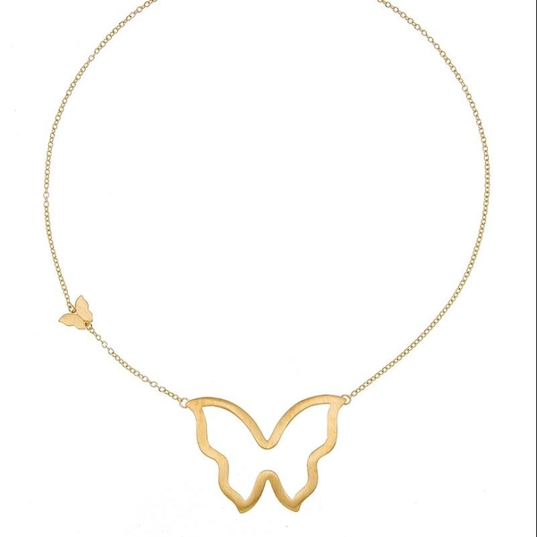 Butterfly Big Necklace Gold -CU Jewellery - Snabb frakt & paketinslagning - Nordicspectra.se
