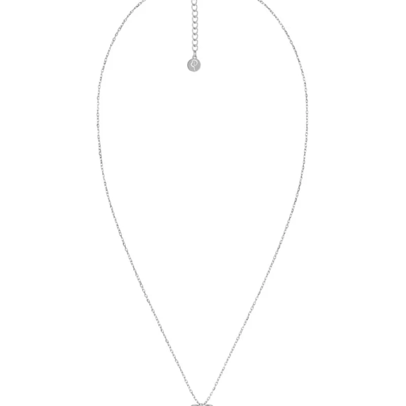 Hjärtaformat halsband i blankt rostfritt stål med facettslipad ankarkedja från Edblads True Love-serie för Alla Hjärtans Dag.