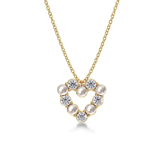 Affinity Pearl Heart Necklace Gold - Edblad - Snabb leverans - Gratis paketinslagning