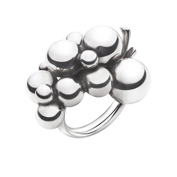 Moonlight Grapes Ring Stor i silver med oxiderade kulor