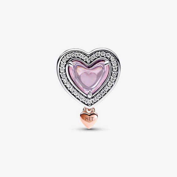 Bicolor Offen gearbeitetes Mum & Herz Charm von PANDORA, Schneller Versand - Nordicspectra.de
