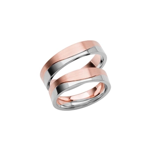 SR3011-5 Rose Gold/White Gold - Wedding & engagement rings - Schalins - Scandinavian design - Nordic Spectra