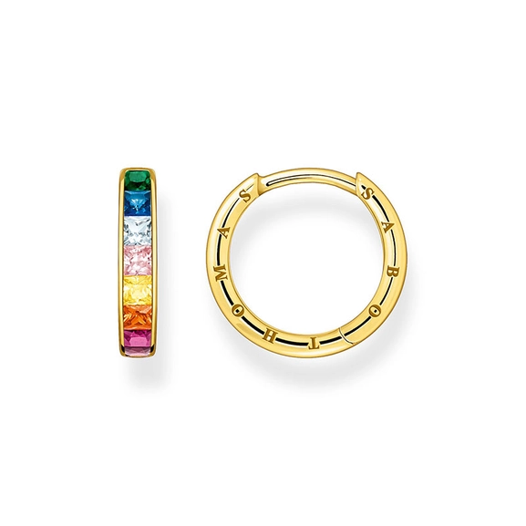 Creolen bunte Steine Pavé Gold von Thomas Sabo, Schneller Versand - Nordicspectra.de