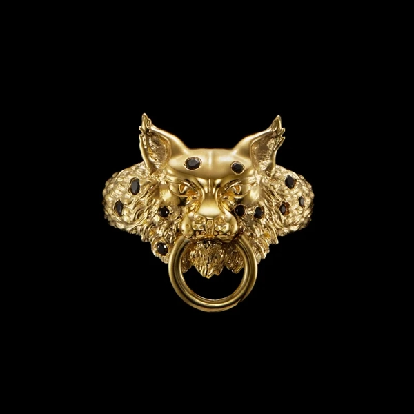 Lynx Ring Gold i 18K guldpläterat silver med spinellsten