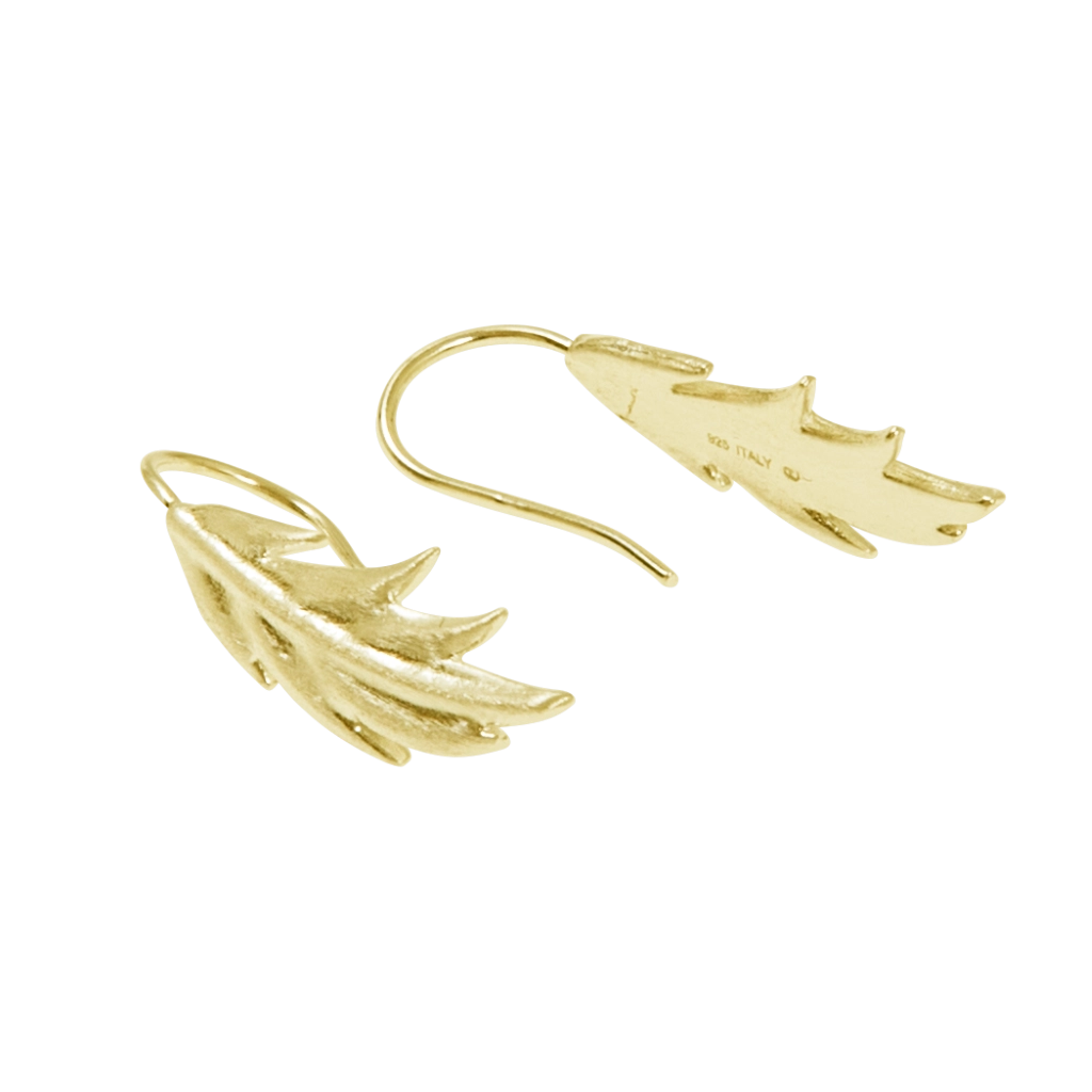 CU Jewellery - Feather/Leaf Short Ear Gold
