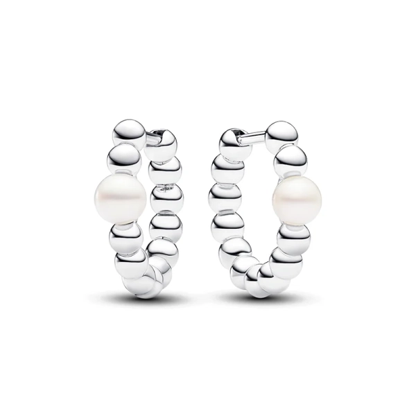 Behandelte Süßwasserzuchtperle & Kugeln Creolen - PANDORA - Nordic Spectra