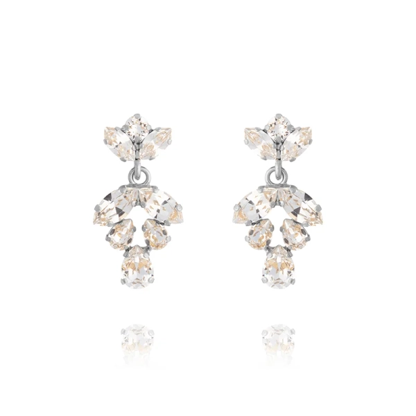 Kiss Me Earrings i rhodiumpläterad mässing med glittrande kristaller