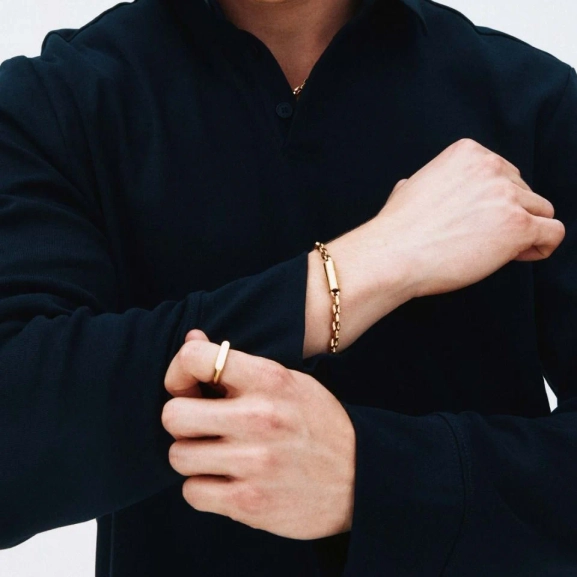 Armband i 14K guldplätering med fasettslipad