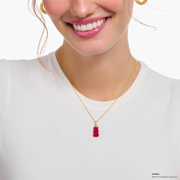 HARIBO Halsband med Röd Gummibjörn Guld - Thomas Sabo - Snabb leverans & paketinslagning - Nordic Spectra