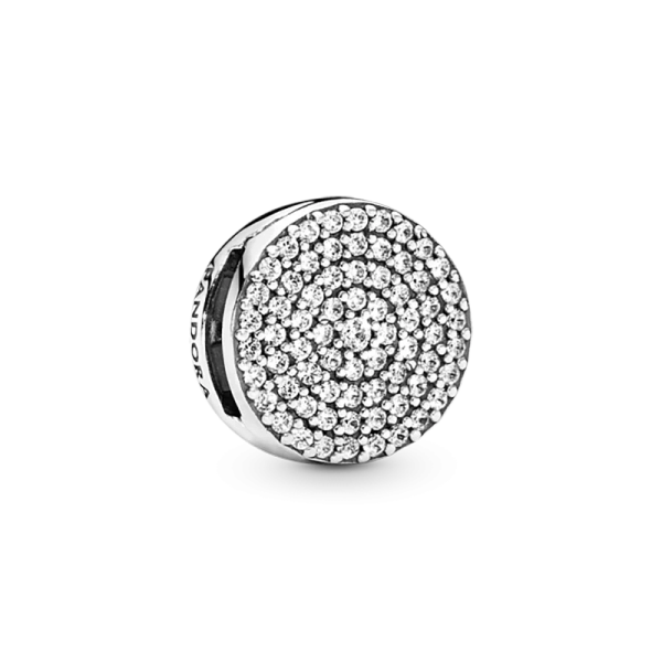 PANDORA Reflexions Dazzling Elegance Clip Charm hopeaa Cubic Zirkonia kivillä Pandora Reflexions -kokoelmasta.