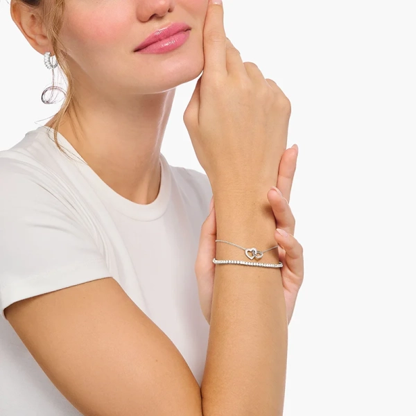 Armband med Sammanlänkade Hjärtan - Thomas Sabo - Snabb leverans & paketinslagning - Nordic Spectra