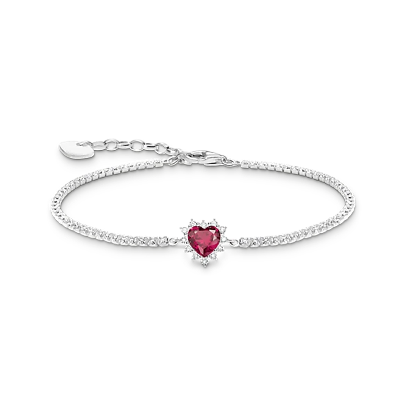 Thomas Sabo - Rosa Hjärtformad Sten Tennisarmband