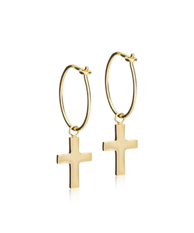 Blomdahl - GT Ear Ring 14 mm Pendant Cross 11 mm