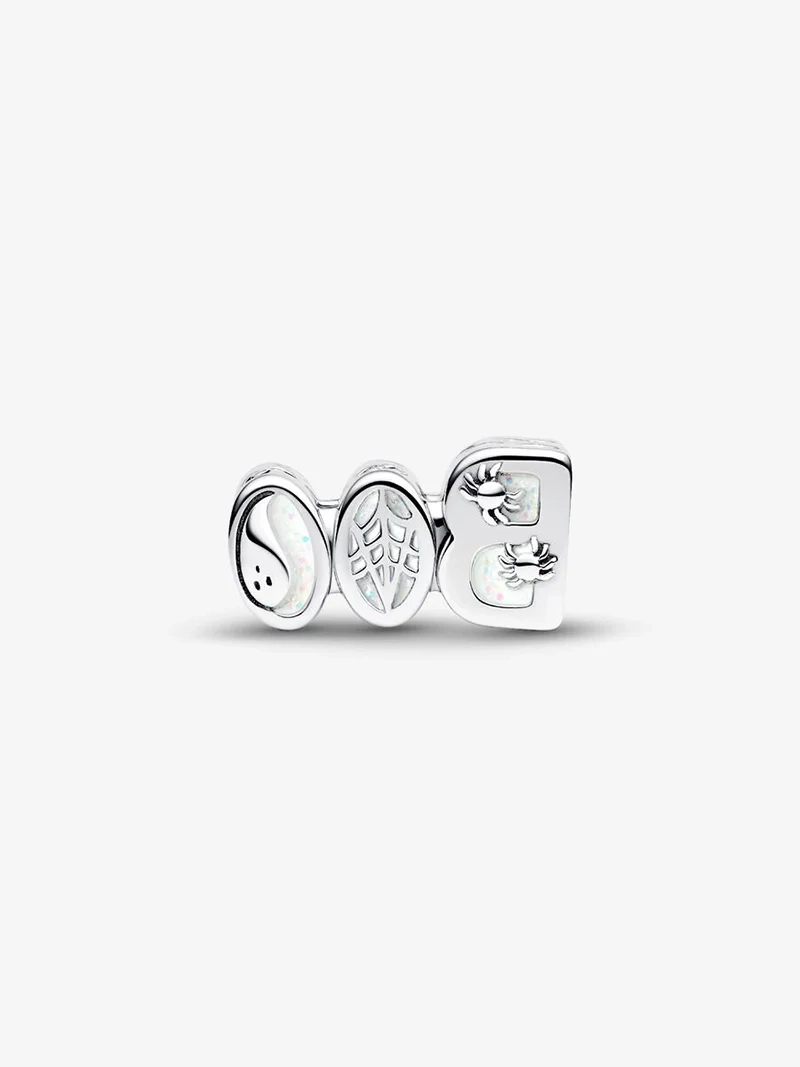 Självlysande BOO berlock från Pandora med förtrollande glöd och Cubic Zirconia-stenar. Skapa en aura av spänning och mystik med denna unika berlock.