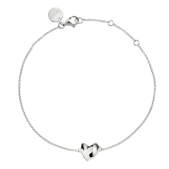 Friends Herzarmband Silber – Armband aus recyceltem Silber mit gehämmertem Herz