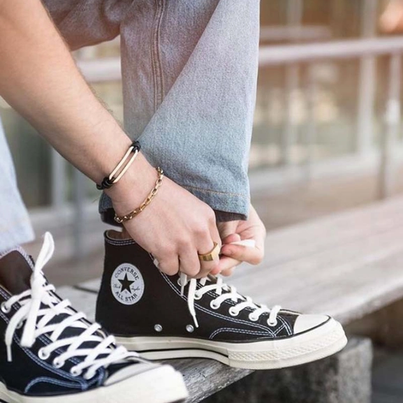 BENJAMIN Läder Armband Guld - AROCK - Snabb frakt & paketinslagning - Nordicspectra.se