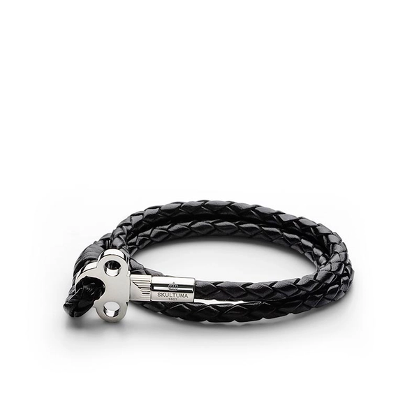 The Key Leather Bracelet Silver - Black - Skultuna - Snabb frakt & paketinslagning - Nordicspectra.se