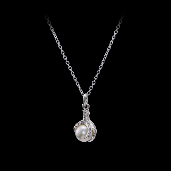 Claw Pearl Necklace i silver med en sötvattenspärla