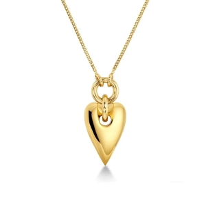 Elegant halsband med stiliserad hjärta-design i 14K guldpläterat stål