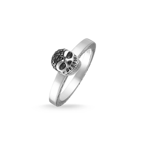 Dödskallering Svart Pavé - Thomas Sabo ringar - Snabb frakt & paketinslagning - Nordicspectra.se