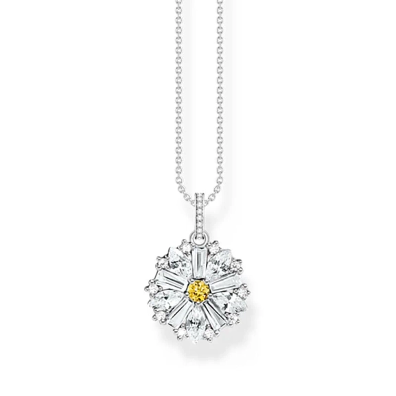 Tusensköna Halsband i återvunnet silver med prästkrageberlock