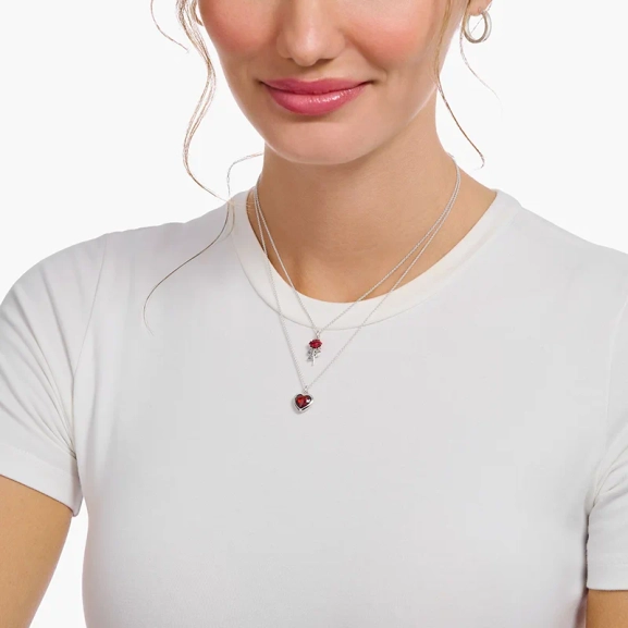 Halsband med Rött Hjärta - Thomas Sabo - Snabb leverans & paketinslagning - Nordic Spectra