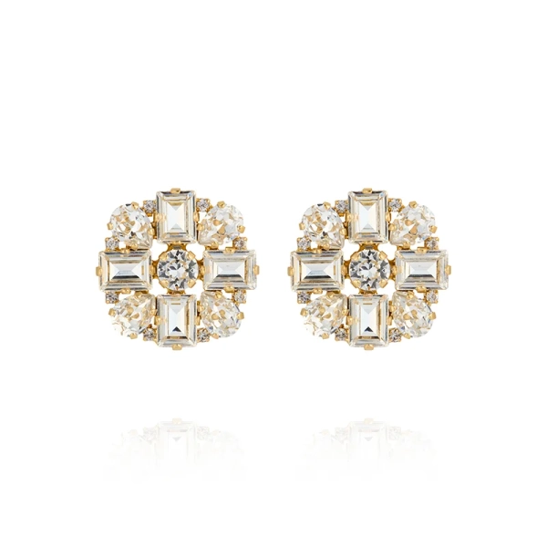 Guldpläterade Diora Statement Earrings med runda