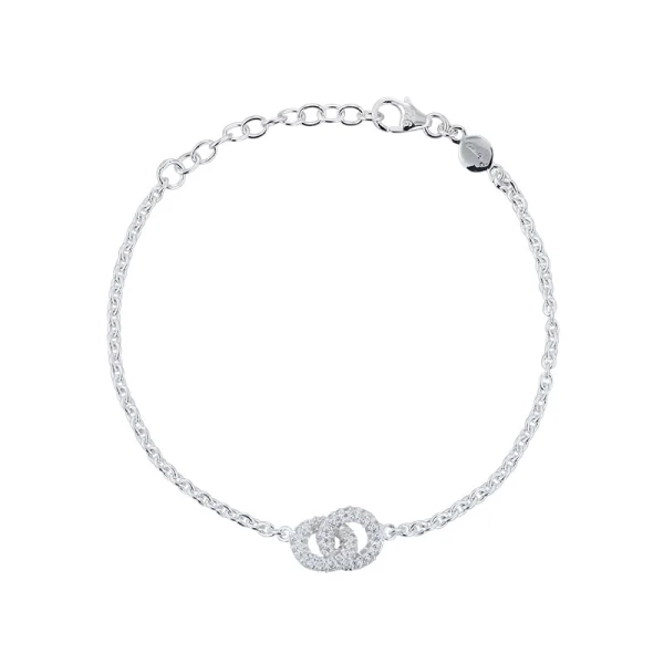 The Knot Sparkling Mini Armband i silver med cubic zirkoner