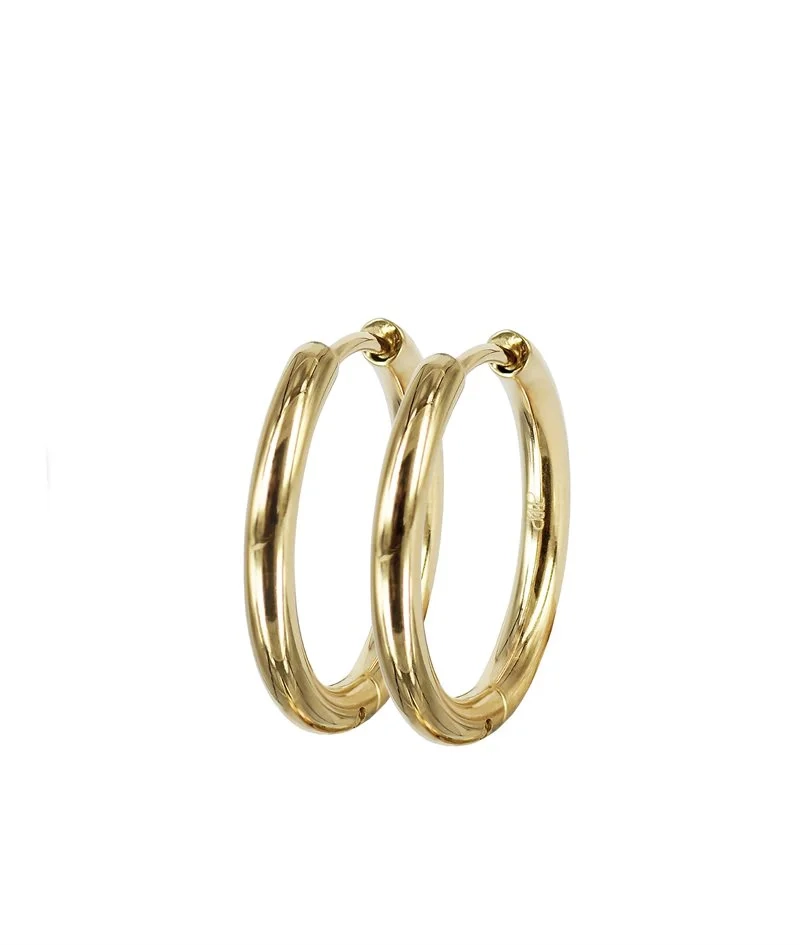 LUCY Plain Örhängen 21 mm Guld - Astrid & Agnes - Nordic Spectra