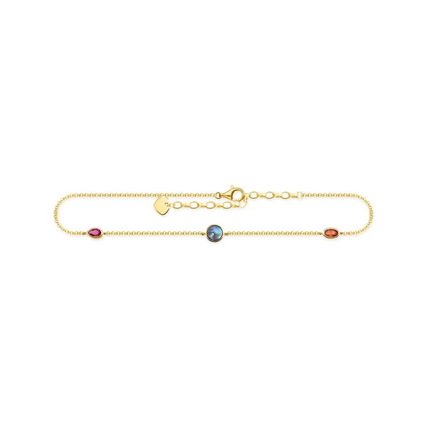 Fußkette Farbige Steine Gold von Thomas Sabo, Schneller Versand - Nordicspectra.de