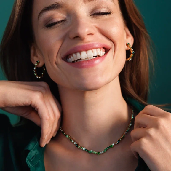 Antonia Necklace Gold Green Combo - Maria Black - Snabb frakt & paketinslagning - Nordic Spectra