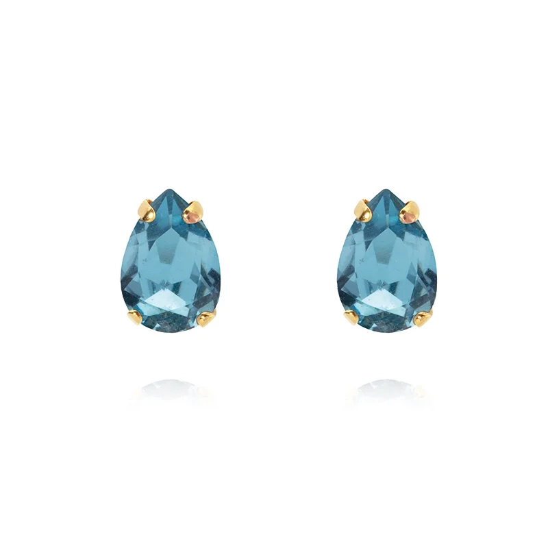 Caroline Svedbom - Petite Drop Stud Ear Aquamarine